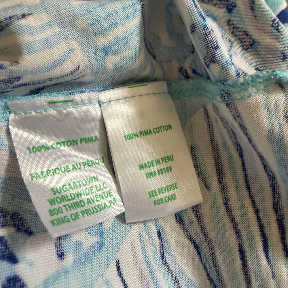 Lilly Pulitzer Cody Short Sleeve Swing Dress Blue Fishful Thinking Small Cotton - Picture 11 of 11